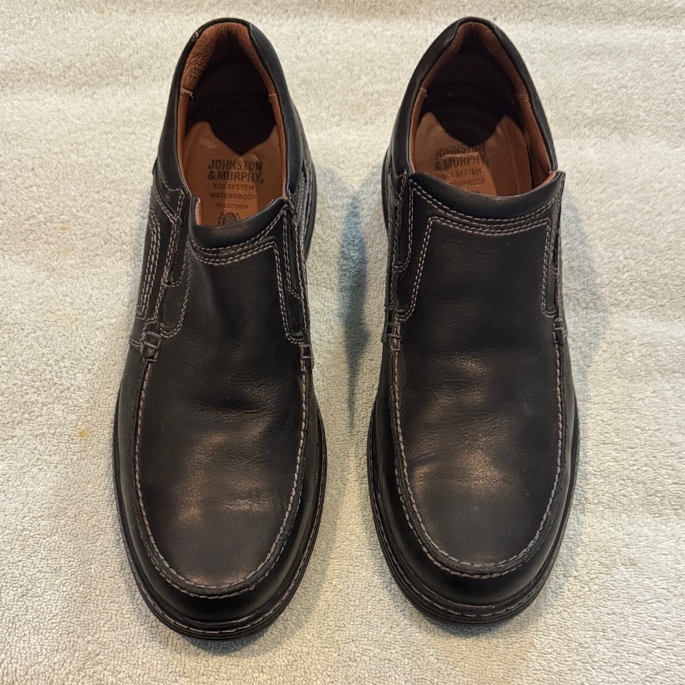 Johnston & Murphy Black Leather Men's Shoes size 10.5‎